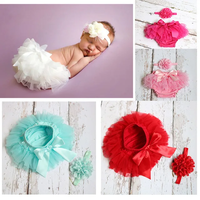 

Cute Baby Chiffon Ruffles Skirt Shorts Infant Petti Bloomers with Bow and Flower Headband Newborn Cotton Diaper Covers 24Pcs EMS