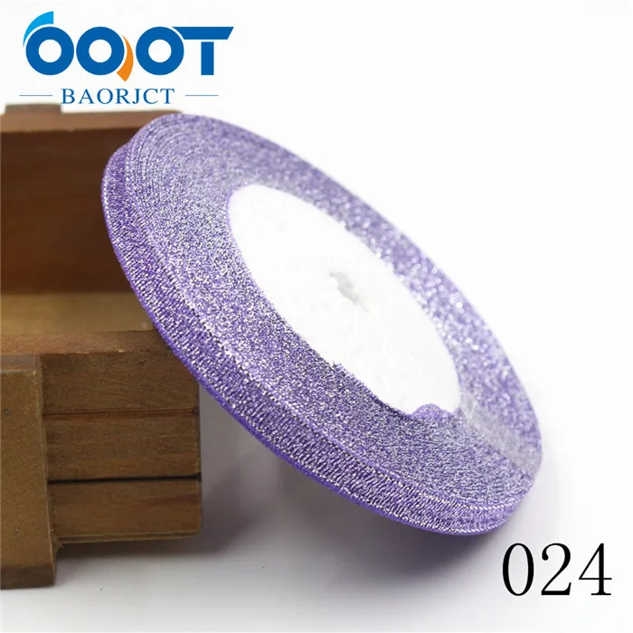OOOT BAORJCT, 1710181,34 цветов, 6 мм, Блестящая лента, Рождественская тесьма для свадебного ремесла, бант, подарочное украшение, оберточная лента, сделай сам - Цвет: 024