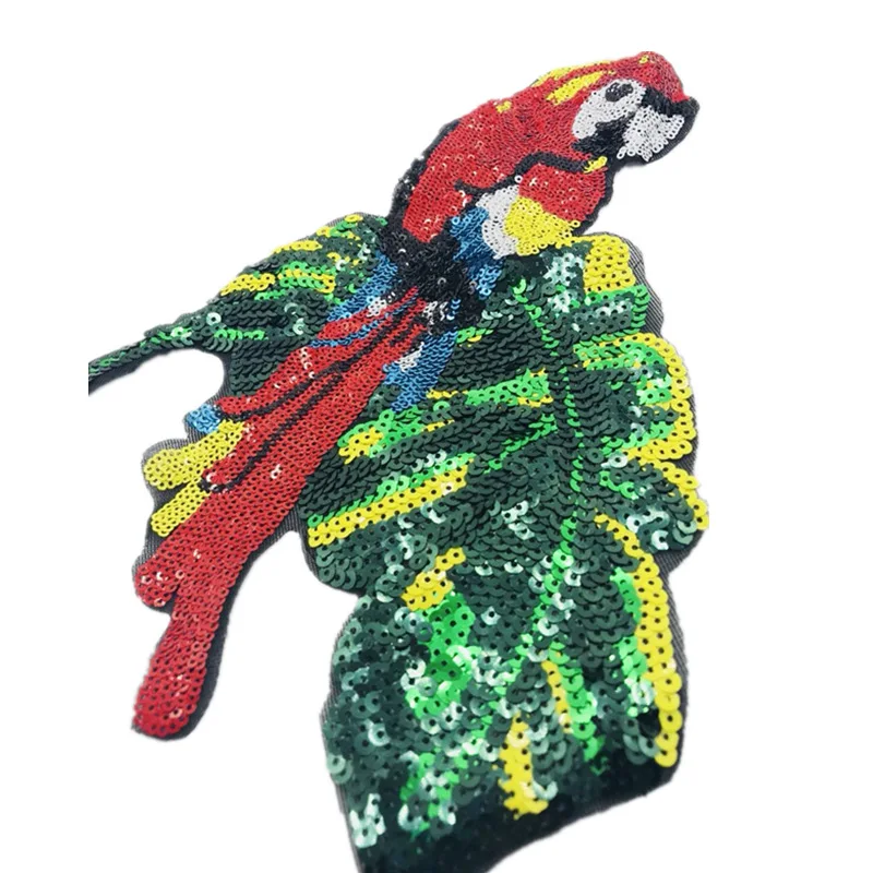 1 шт. Новый Попугай блестками вышивка аппликация Блестки Ткань свитер заплатка