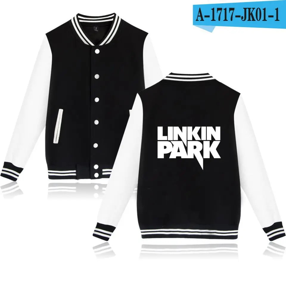 black and white Осень новое поступление хип хоп бейсбольная куртка Униформа пальто Linkin худи Честер Толстовка Rip Harajuku мужские худи - Цвет: black and white