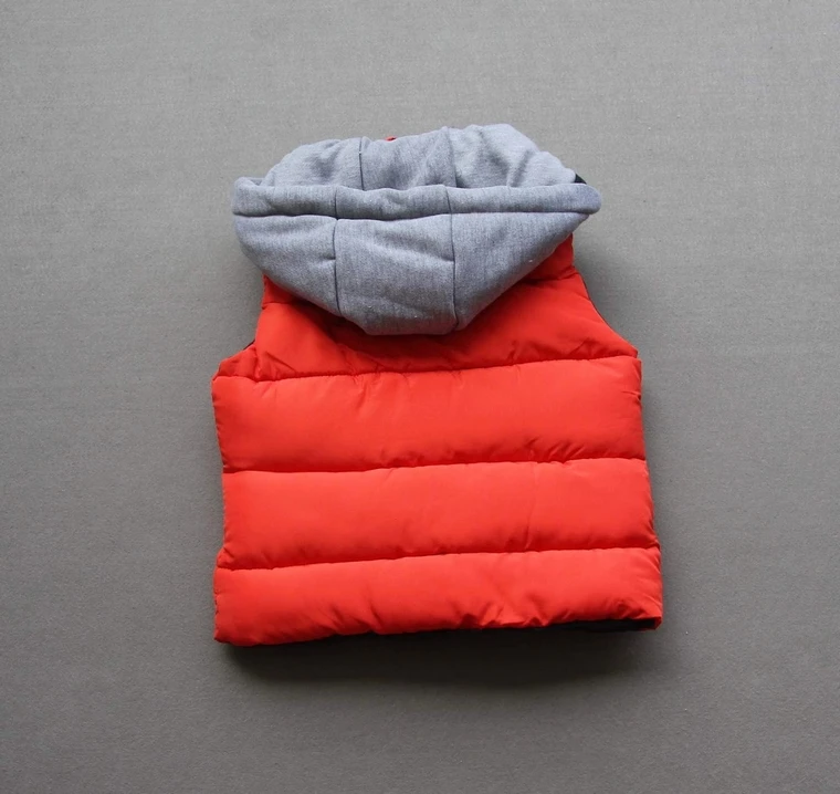 Новинка осенне зимний плотный жилет с капюшоном для маленьких мальчиков модный