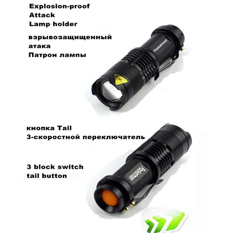 Портативный Удобный мощный светодиодный светильник-вспышка XM-L фонарь Zoomable linternas Flash светильник карманный светодиодный фонарь для охоты черный