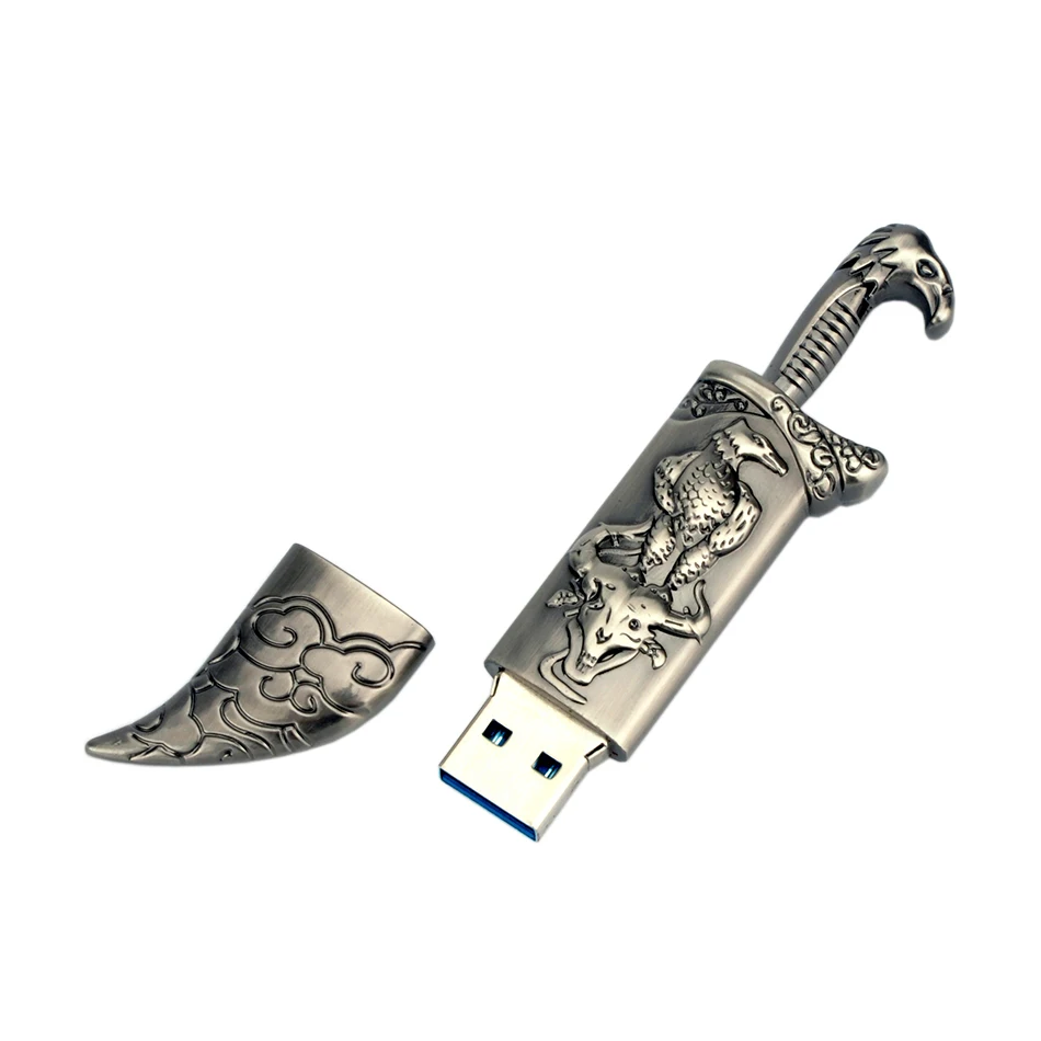 USB 128 Суперскоростной флэш накопитель металлическая ретро модель ножа карта 8 ГБ 16