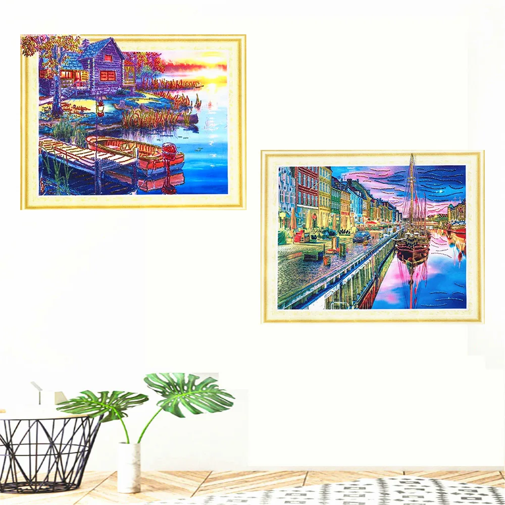 

2019 New Beautiful Scenic Diamond Painting Special Shape Landscape Diamond Embroidery Sale Rhinestone Picture Diamond Mosaic