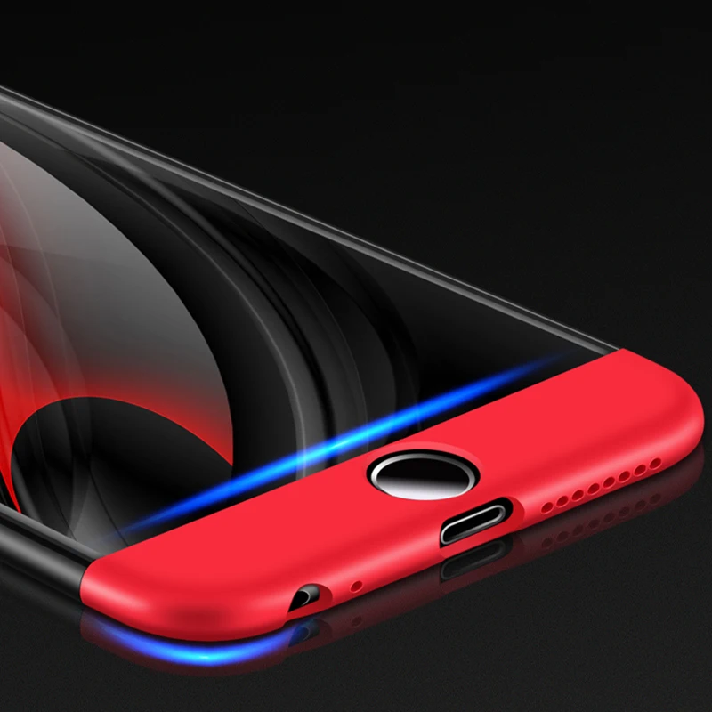 Чехол на чехол для iPhone 5 5s SE 360 градусов Полная защита Жесткий ПК 3 в 1 матовый 6 6s 7 8