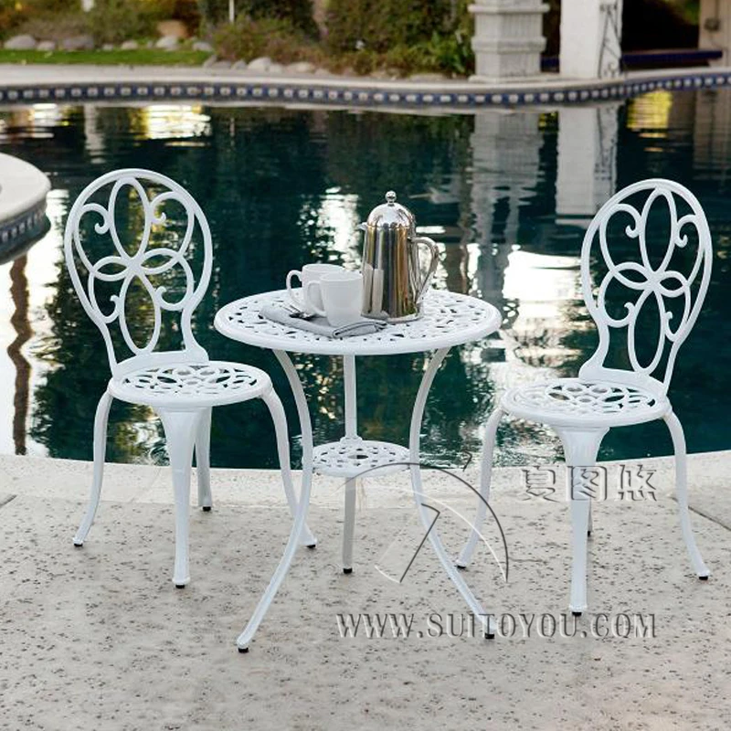 Алюминиевая садовая мебель из 3 частей с медным кольцом обеденный набор для улицы