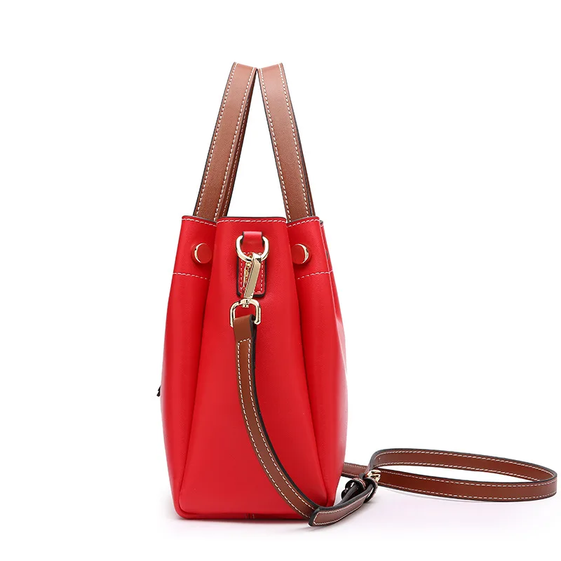 Модная женская сумка из натуральной кожи через плечо Повседневная Сумка-тоут с