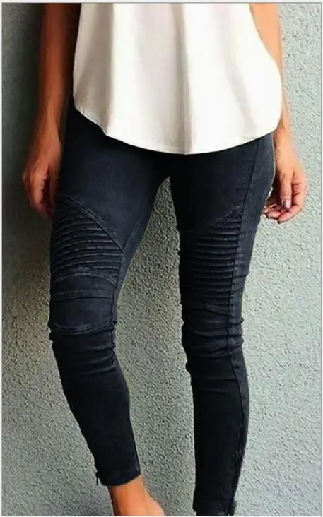 Осенние новые обтягивающие эластичные хлопковые легинсы с потертостями на