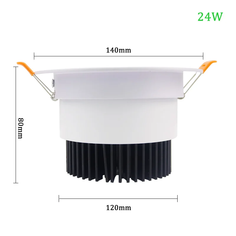 Super Bright Recessed LED Dimmable Downlight COB 5W 7W 10W 15W 20W 24W LED Spot light LED Decoration Ceiling Lamp AC85-265V - Испускаемый цвет: 24W