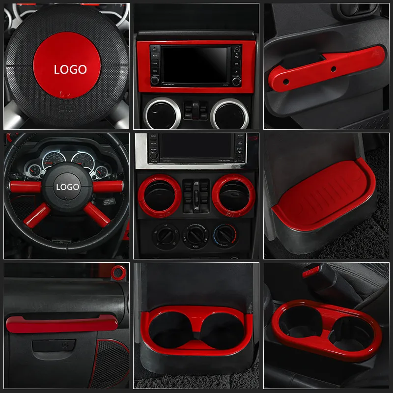 ABS Metal Air Outlet Key Hole CD Knob Decorated Cover Frame For Jeep Wrangler 2007 08 09 2010 AAA337 | Автомобили и мотоциклы