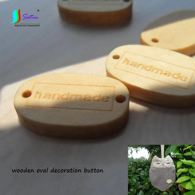 10 шт./лот овальные деревянные швейные пуговицы персонализированные с надписью