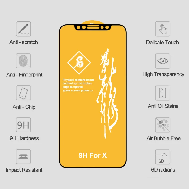 6D Tempered Glass on the for iPhone 7 Plus 8 6 6s Protective Glass on for iPhone 11 Pro MAX XS X XR 7 Plus 6 8 Screen Protector