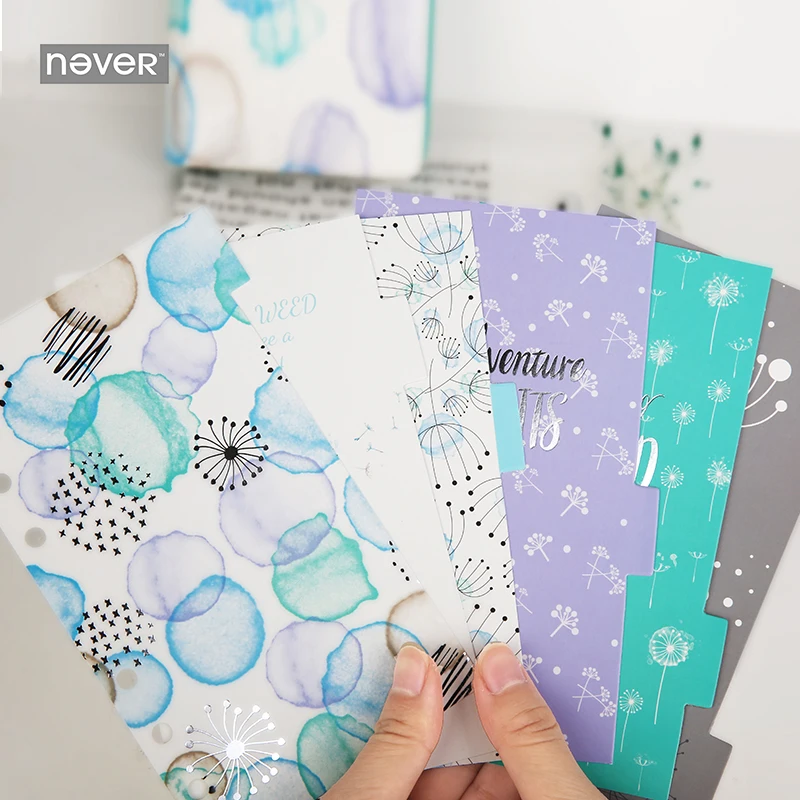 Никогда не Одуванчик спирали планировщик индекс разделители для dokibook A6 bullet Journal Творческий корейский Канцелярские Офисные и школьные принадлежности