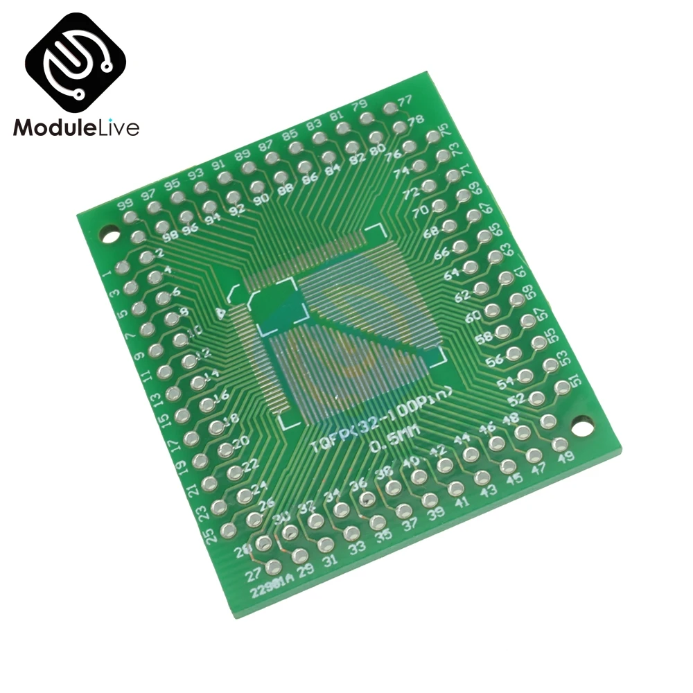 QFP/TQFP/LQFP/FQFP 32/44/64/80/100 для DIP-адаптера, печатная плата, преобразователь, модуль «сделай сам»