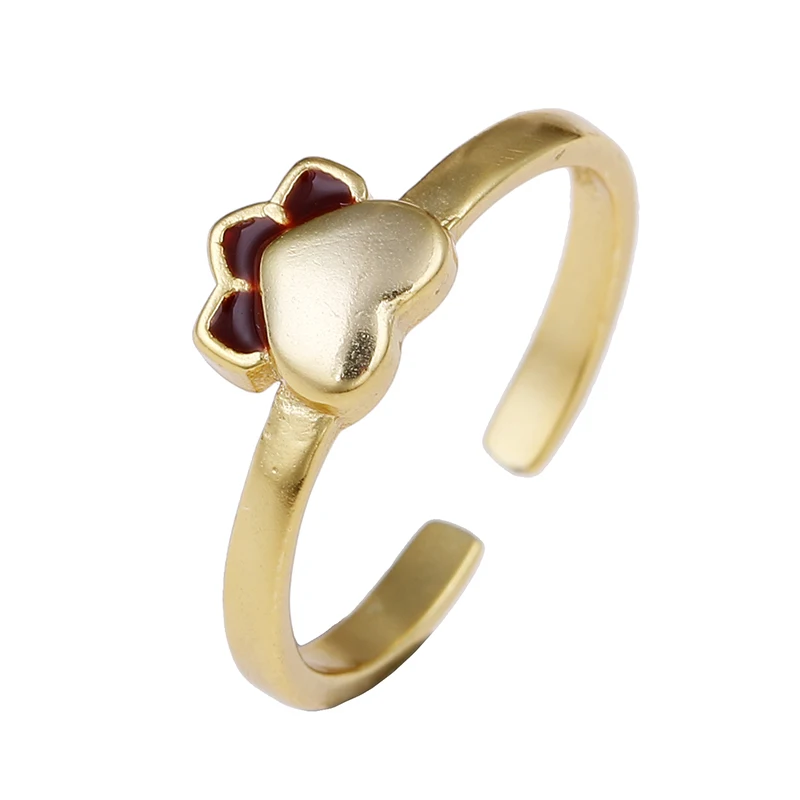 

100% 925 sterling silver fashion little cute cat feet design ladies finger rings women birthday gift drop shipping jewelry