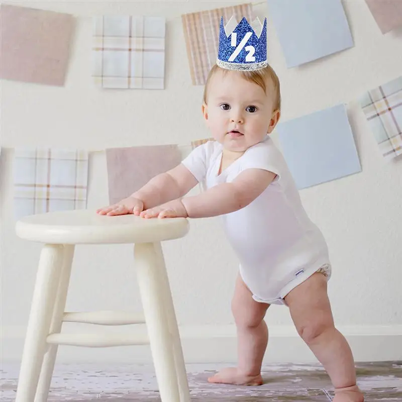 1 шт. синие серебристые шляпы с короной на день рождения для мальчиков детей один