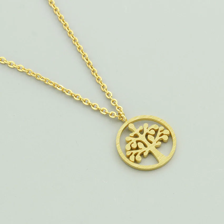 DIANSHANGKAITUOZHE Natural Style Exquisite Hollow Discs Necklace Tree Of Life Pendant Peace Jewelry Women Leisure Party | Украшения и