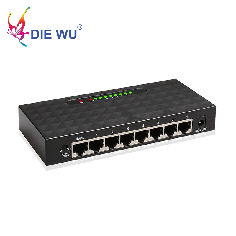 8 портов 10/ 100 /1000 Мбит/с гигабитный сетевой коммутатор Ethernet