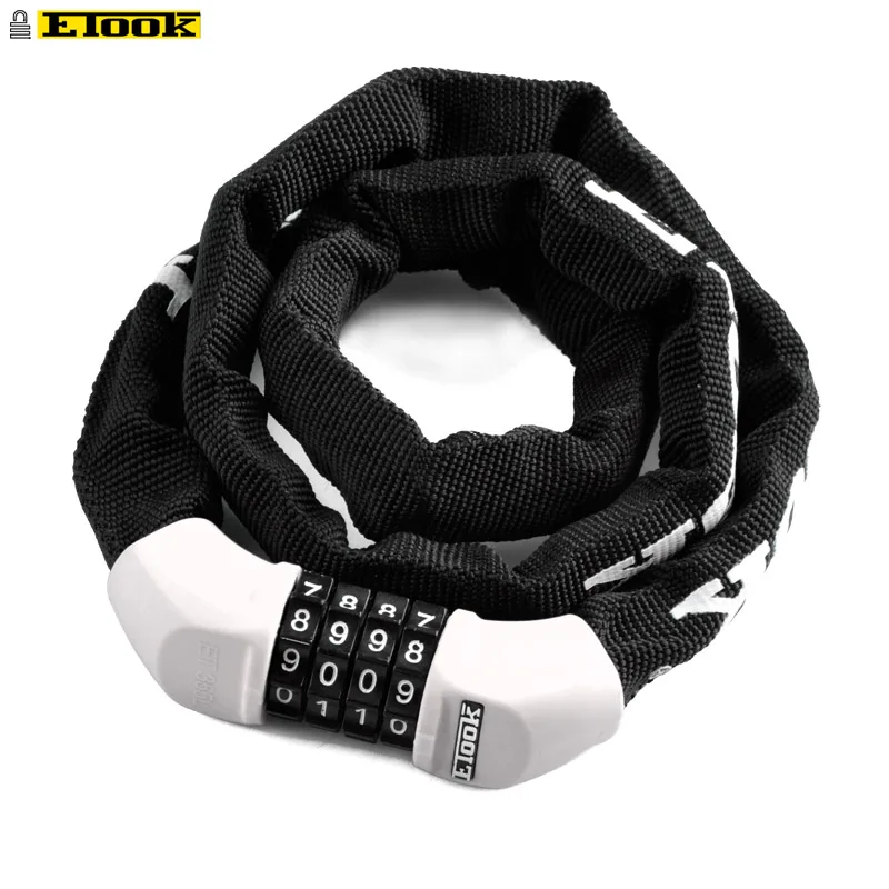 90cm-white Etook Chain lock Mountain Road Bike Lock Scooter Bike Password Digital Chain Lock Bicycle Accessories Mini convenient 900mm - Цвет: 90cm-white