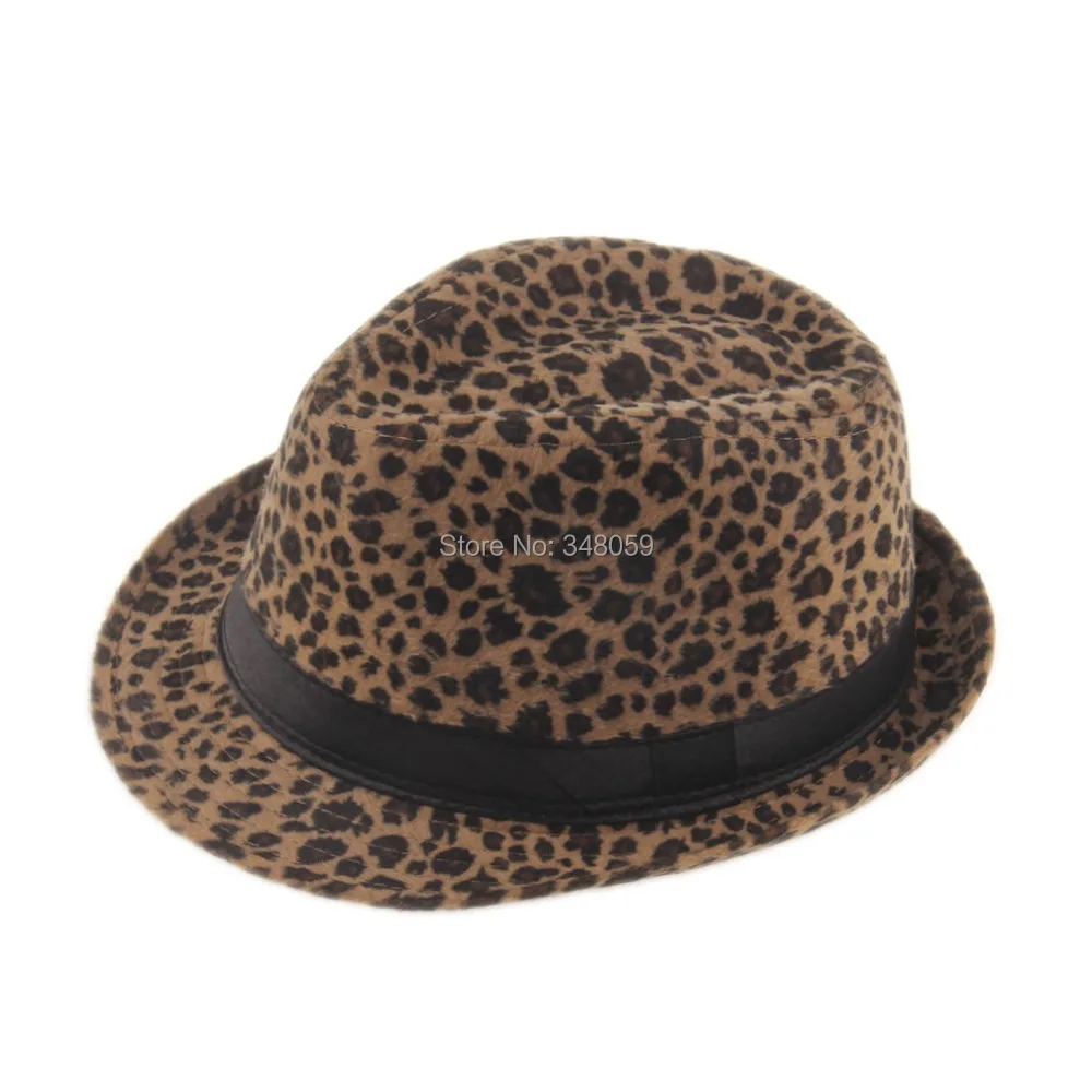 Мягкая фетровая шляпа Cappelli для мужчин и женщин элегантная с леопардовым принтом