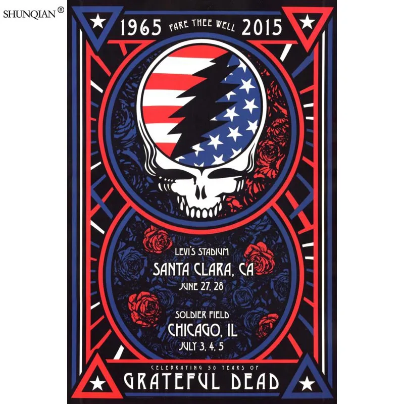 Grateful Dead постер из шелковой ткани печатный плакат тканевый настенный на заказ