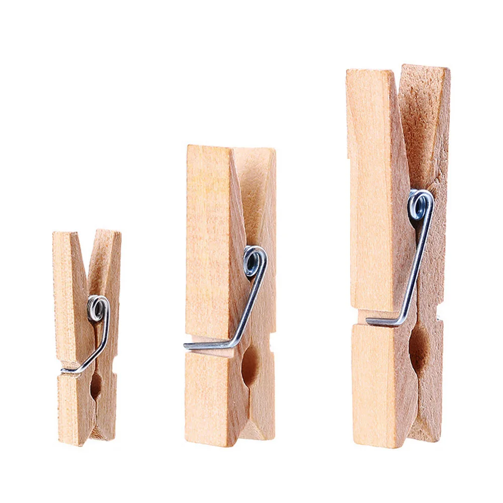 

Very Small Mine Size 25mm Mini Natural Wooden Clips For Photo Clips Clothespin Craft Decoration Clips Pegs