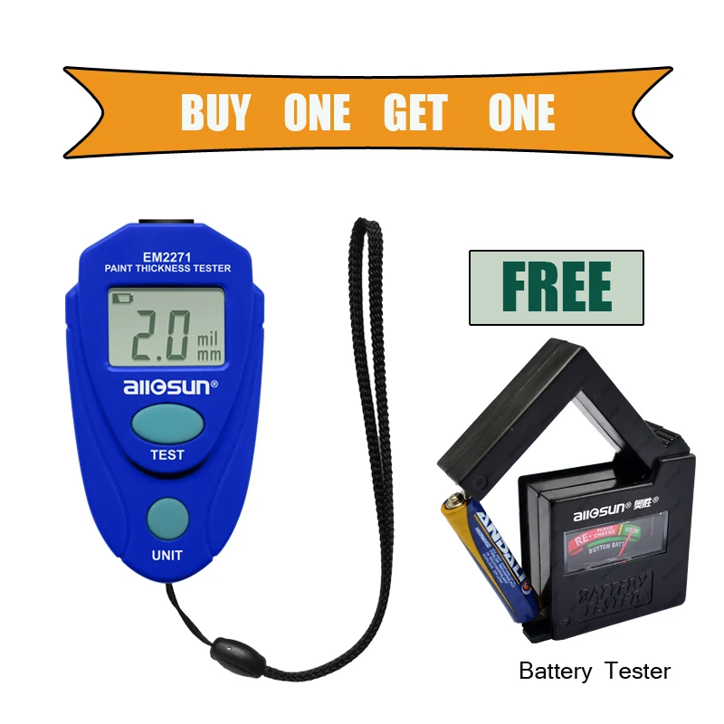 Цифровой толщиномер измеритель толщины автомобиля Инструкция на русском EM2271 + BT1A