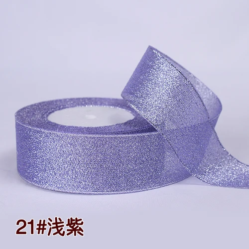 light purple 25 ярдов/рулон) 40 мм цветные ленты с луком для шитья ручной работы материалы для рукоделия принадлежности для украшения свадебного торта праздничная подарочная упаковка - Цвет: light purple