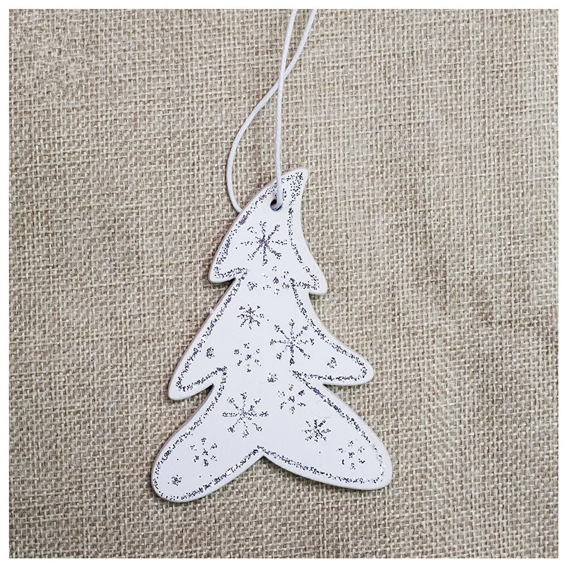 4 шт./компл. белая Рождественская елка орнамент украшения Деревянный Лось звезда