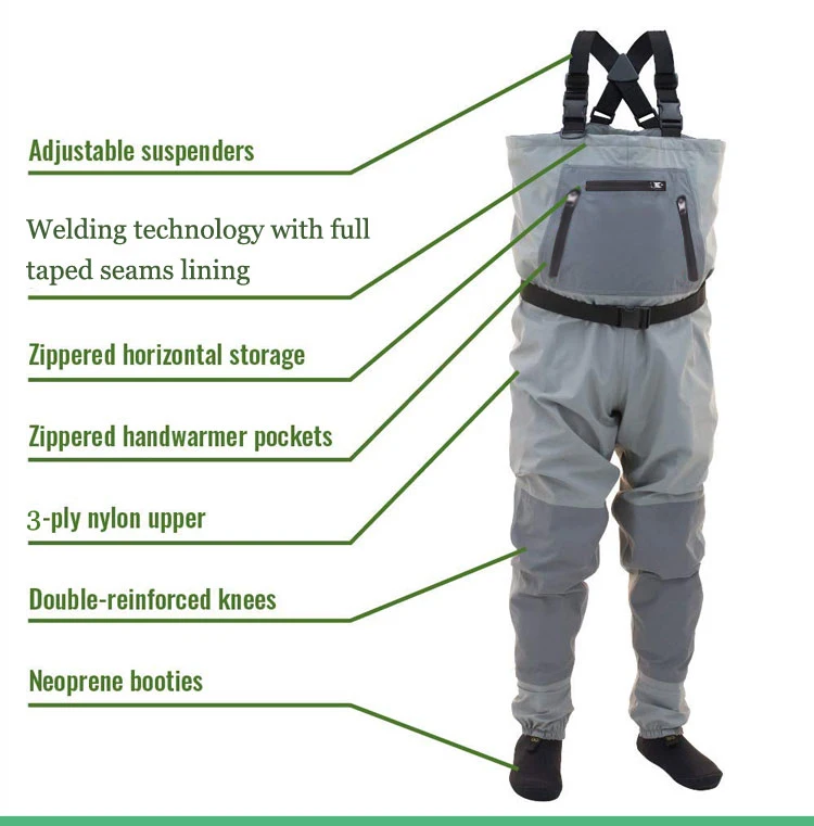 Мужские рыболовные Waders-3Ply, прочные, дышащие, с неопреновыми чулками, для ног, изолированные, водонепроницаемые штаны для утиной охоты, рыбалки нахлыстом