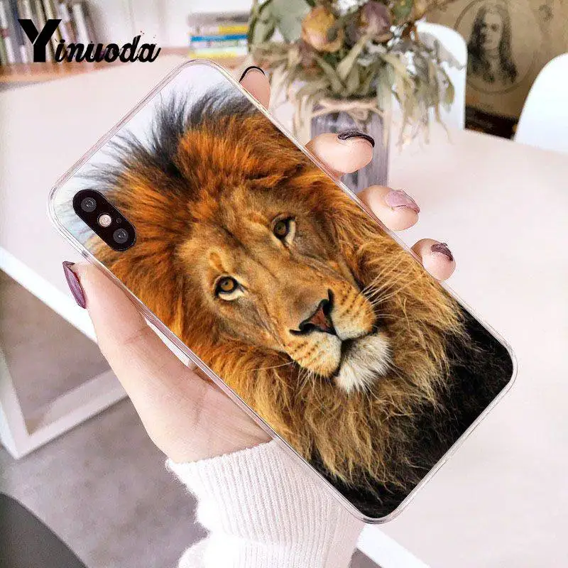 Yinuoda для iPhone 7 6 X Чехол животные Лев Coque Shell Роскошный чехол для телефона для iPhone 8 7 6 6S Plus X 5 5S SE 5C 4 4S чехол - Цвет: 8
