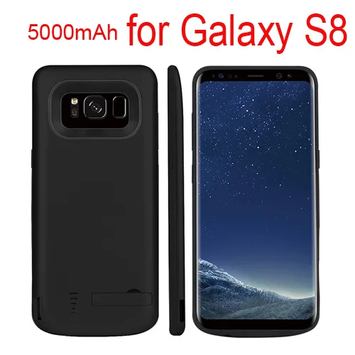 Black for S8 Внешний аккумулятор, чехол для батареи для samsung Galaxy S8/S8 Plus, чехол для зарядного устройства, внешний аккумулятор, запасное зарядное устройство, чехол - Цвет: Black for S8