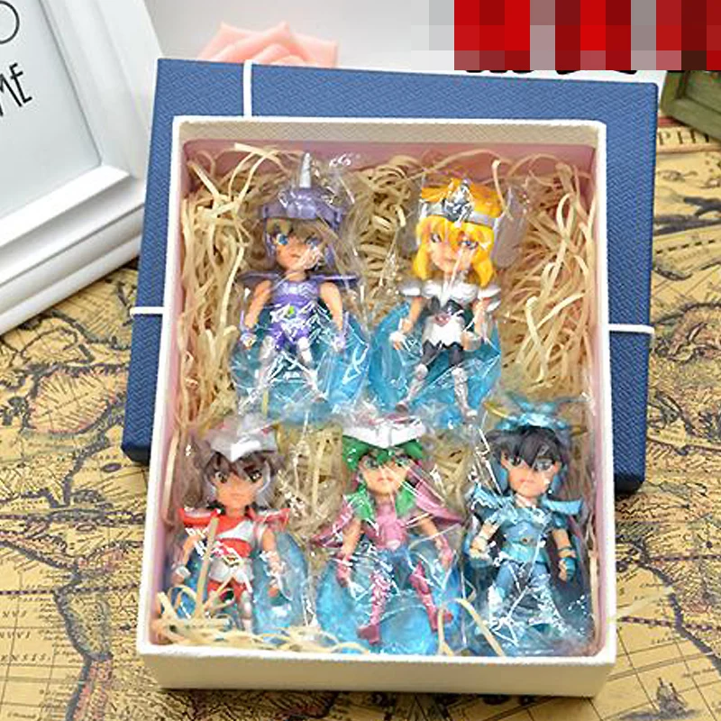 В подарочной коробке 10 см 5 шт./компл. Q версия Saint Seiya jabu shun hyoga Shiryu ПВХ Фигурки