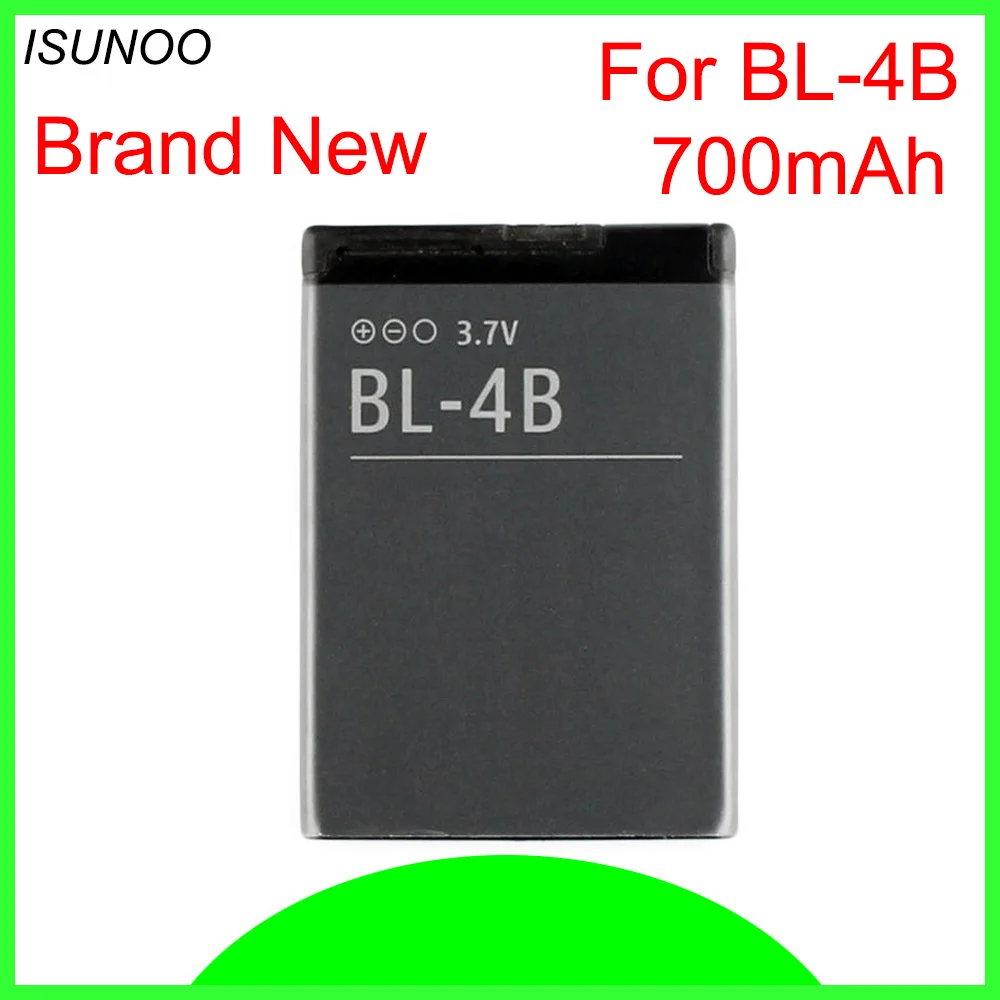 Аккумулятор для мобильного телефона ISUNOO 3 7 V BL 4B BL4B батареи Nokia 6111 7370 7373 7500 700