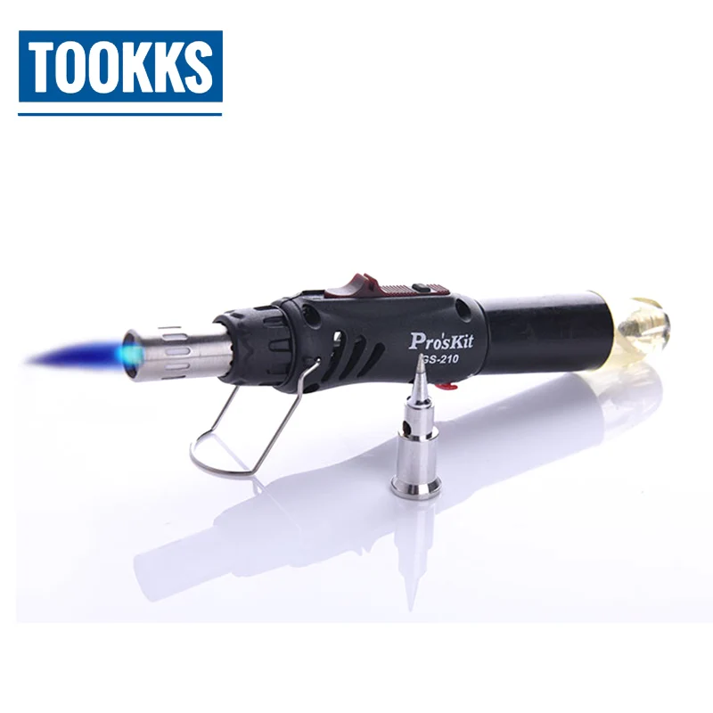 Pro'sKit GS-210 Газовый паяльник с автоматическим зажиганием, фонарь, инструменты для пайки, светильник, паяльник и газовый фонарь для пеших прогулок