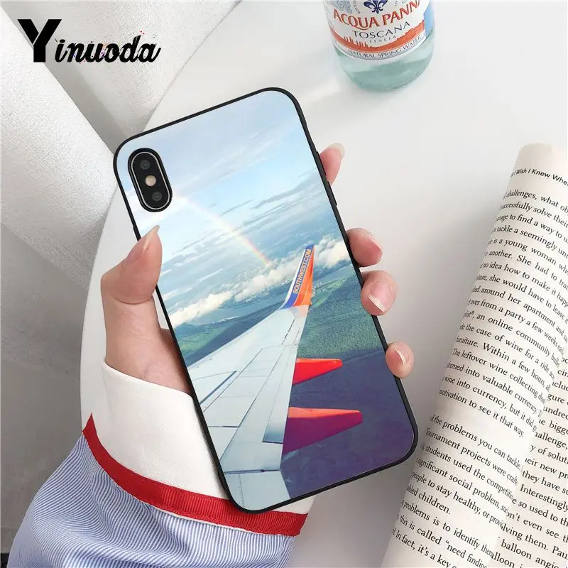 Yinuoda самолет взлет полета черный мягкий корпус телефона чехол для iPhone X XS MAX 6 6S 7 7plus 8 8Plus 5 5S XR Fundas Capa - Цвет: A12