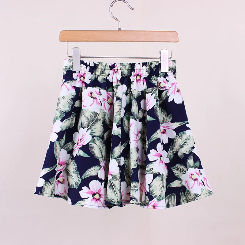 Настоящие плиссированные мини-юбки для девочек с 3D цветочным принтом модные