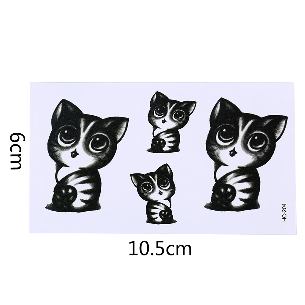 Новинка 1 лист водонепроницаемые временные тату-наклейки в виде кошки для груди