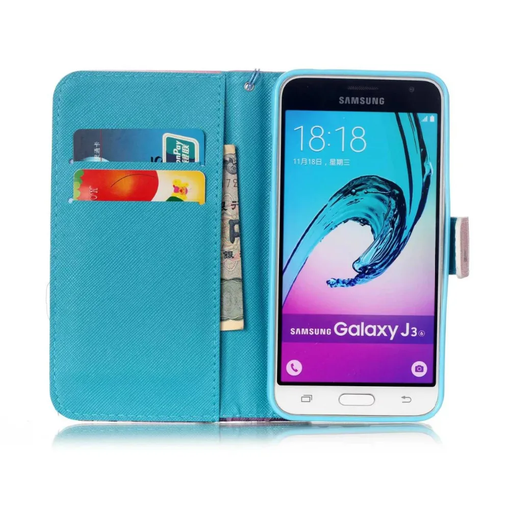 Чехол бумажник из искусственной кожи с узором для Samsung Galaxy J3 2016 A3 A5 J5 J7 2016|for samsung