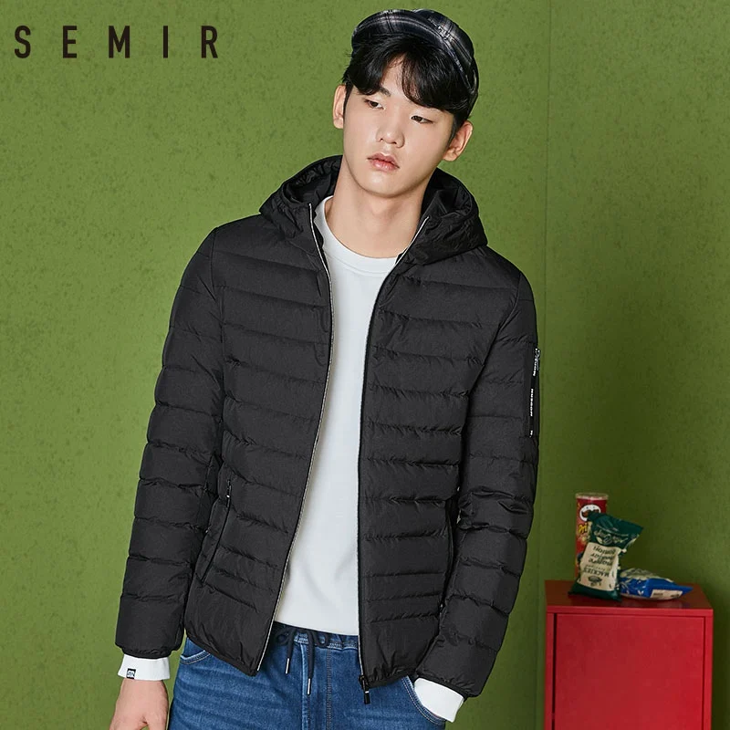 Мужская куртка пуховик SEMIR короткая ветрозащитная в Корейском стиле