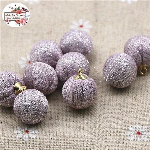 light pink 20pcs 20 шт блестящая ткань, покрытая разноцветными круглыми шариками, подвески-пуговицы для дома, сада, ремесла, кабошон, скрапбукинг, сделай сам, 15 мм - Цвет: light pink 20pcs