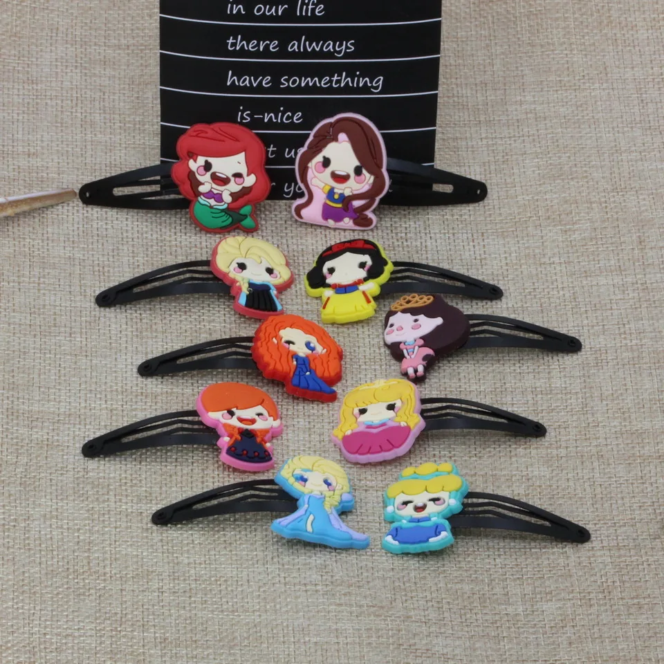 Princess 10pcs Clip Isnice заколки для волос, 10 шт./лот, высокое качество, BB заколки, аксессуары для волос с единорогом, школьные украшения для волос для девочек 2-10 лет - Цвет: Princess 10pcs Clip