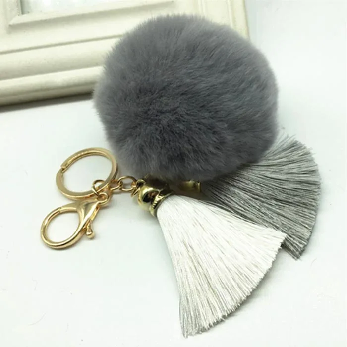 Новинка Лидер продаж распродажа кисточкой помпон брелок для ключей кольцо с