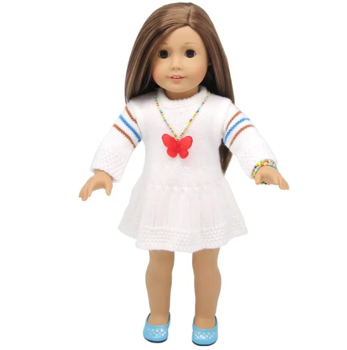 Ожерелье с бабочкой и кристаллами для американской куклы 18 дюймов аксессуары