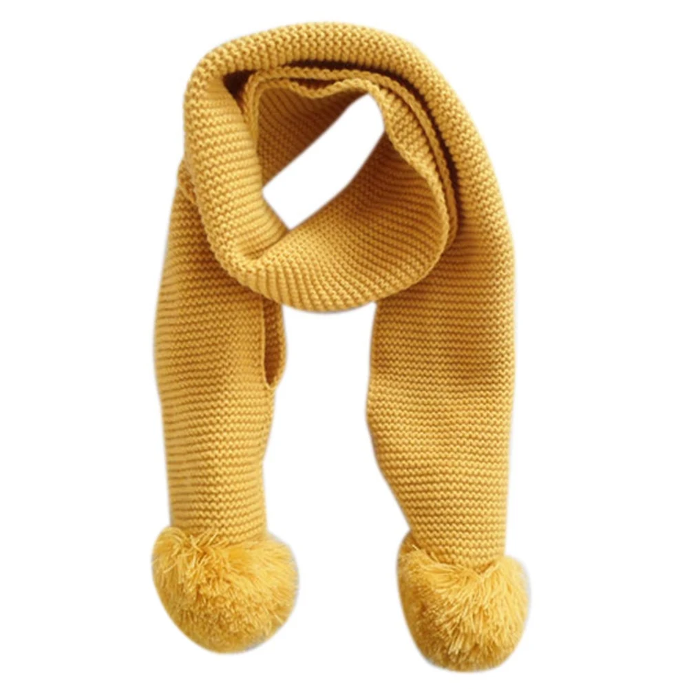 Winter Kids Baby Double Ball Scarf Girl Scarves Hot Boy Necklace Knitted For 2-6 Years 4 Colours | Детская одежда и обувь