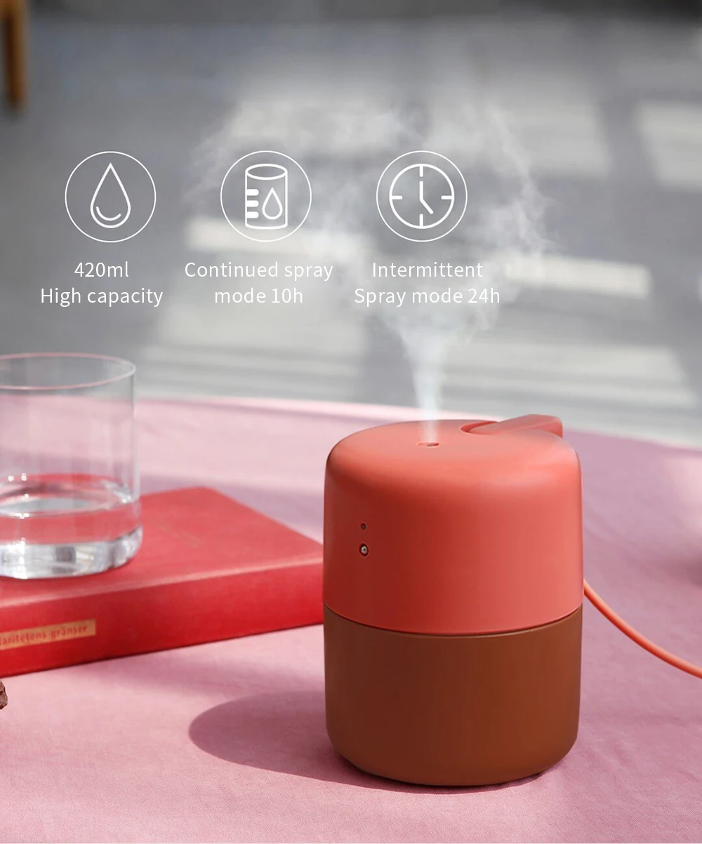 Xiaomi Mijia VH USB воздушный мини-увлажнитель 420 мл 10 часов тихий очиститель воздуха сенсорное управление портативный для офиса дома автомобиля увлажнение