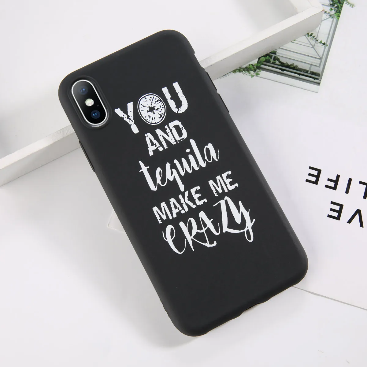 T1 black Чехол для телефона Lovebay для iPhone 11, 6, 6 s, 7, 8 Plus, X, XR, XS, 11Pro, Max, модный граффити, карамельный цвет, чистый цвет, буквы, мягкий ТПУ для iPhone 11 - Цвет: T1 black