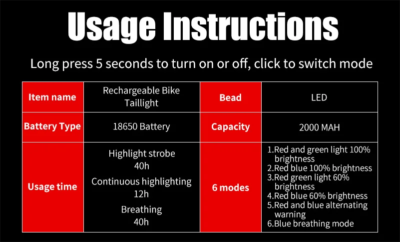 West biking велосипед свет Водонепроницаемый Велоспорт Зарядное устройство USB для велосипеда задние стоп-сигналы безопасность ночной езды задний фонарь
