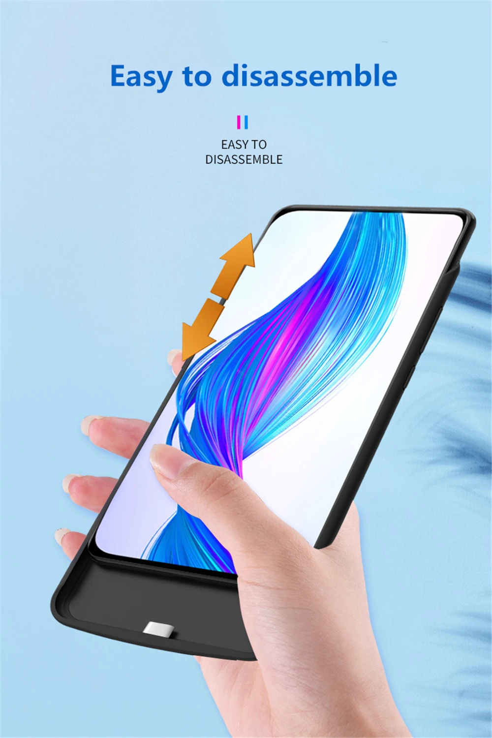 External Power Bank Battery Charger Case For Xiaomi Redmi Realme X Backup Battery Case 6500mAh Portable Power Bank Charging Case