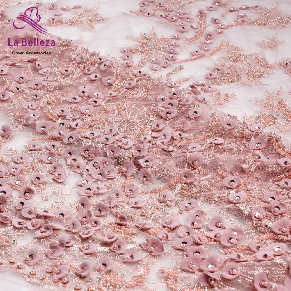 Hot popular 3colors 3D flowers heavy beaded embroidery lace fabric for wedding dress stage clothing evening by yard | Дом и сад